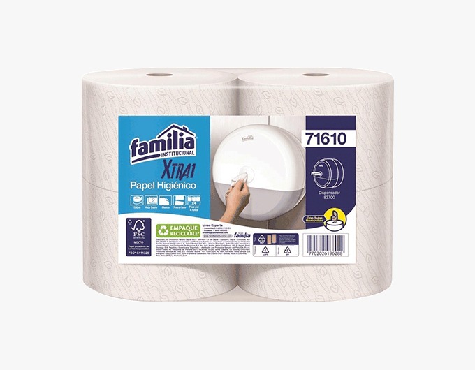 PAPEL HIGIENICO FAMILIA  JUMBO HD.XTRA 1 BLANCO ROLLO X 200 MTS - 71610